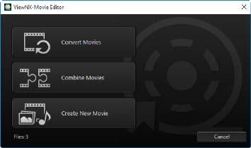 3 Click Combine movies. The options at right will be displayed.