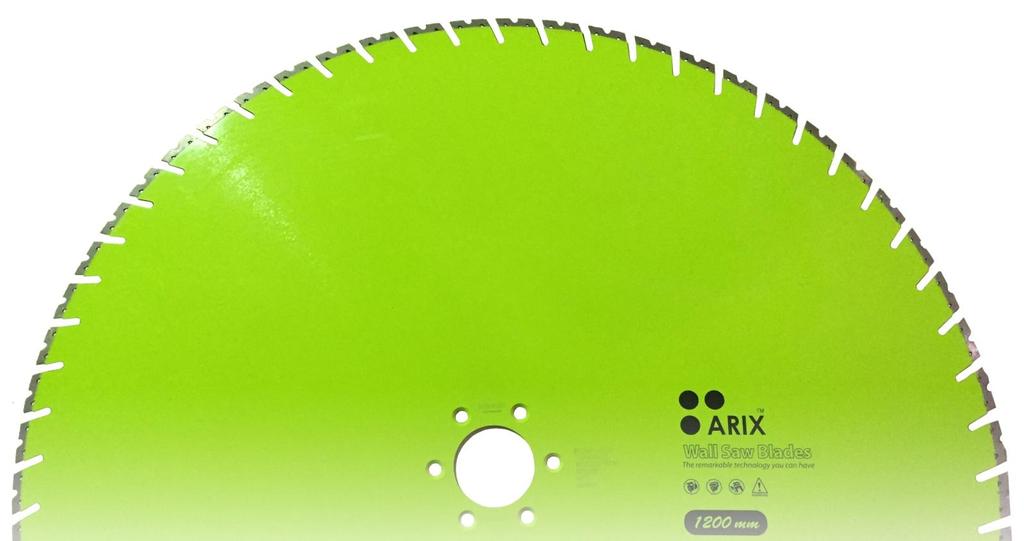 Arix Blades Wall Saw Arix Diamond Blades are manufactured with the latest 3D or arranged Diamond technology and are the most efficient cutting tools on the market.