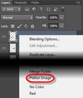 Flatten an Image Save a copy of your file as a.psd so you have access to the layers if you ever need them. Only flatten your files when you are certain editing is complete.