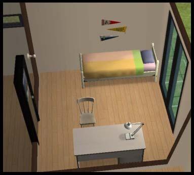 You can also add a desk (with a chair) or a dresser in there. A light would also be nice. Don t put too much in there, you don t want to have a laggy lot on your hands.