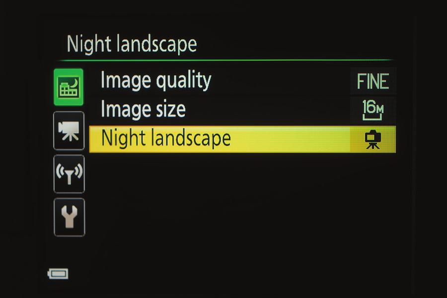 120 Photographer s Guide to the Nikon Coolpix P600 appears on the display is labeled Night Landscape, rather than Shooting, as shown in Figure 4-1.