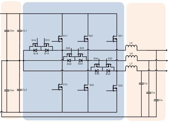 3-Level, T-Type Inverter Topology 3500 µf 270 µh Main lower & upper MOSFET