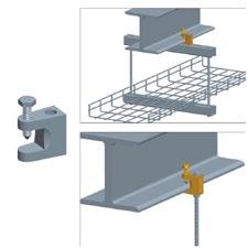 I-Beam Mounting Clamp 3/8ʺ Threaded 3ft (1m)Rod Cable Tray