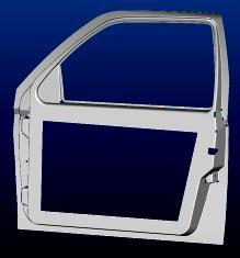 Figura 5.2.10. Modelul 3D al feței exterioare a portierei auto 5.3. Realizarea unei portiere auto Portiera realizată din materiale compozite trebuie să fie conform desenului de ansamblu realizat, cu datele prelevate de la portiera din metal.