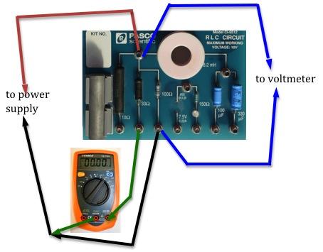 Figure 13: Measuring current through the 33-Ω resistor CHECKPOINT 7: Ask your TA to check your circuit before proceeding. 23 Set the power supply to deliver 3 V.