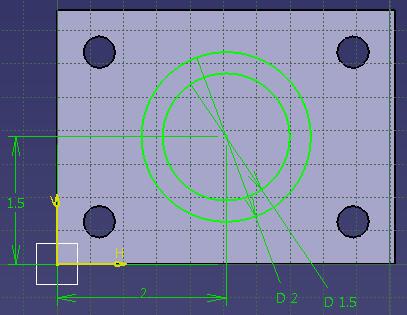 Place the circle center in the approximate plate center with the mouse pointer.