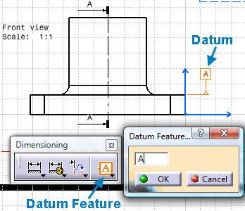 On the Dimensioning toolbar pick the: Datum