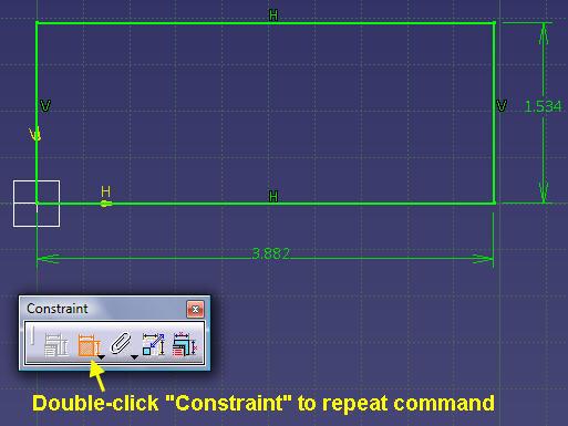 ADD DIMENSIONS Double-click the Constraint tool to dimension objects.