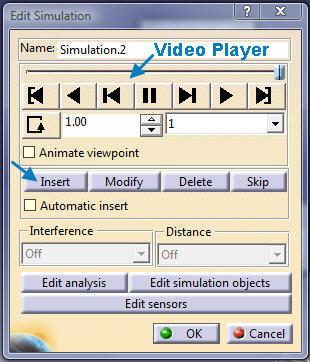 Pick Insert to activate the Video player buttons as