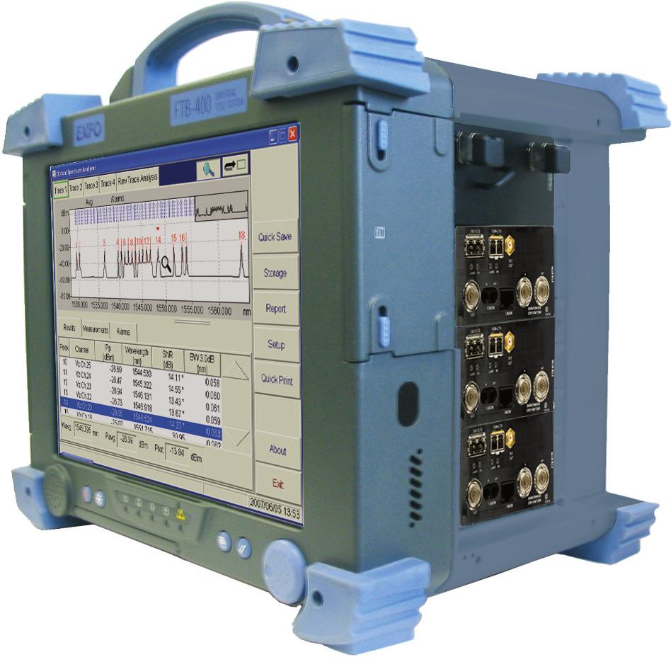 The Benefit of Choice Without the Drawback of Compromise Housed in the rugged and powerful FTB-400 Universal Test System, FTB-5200 series OSA modules cover all applications networks, network
