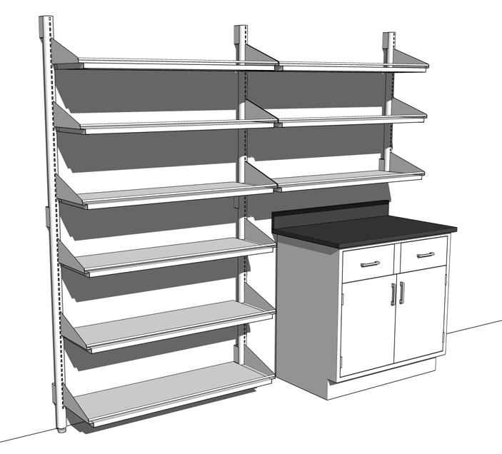 Enterprise Shelving Features: May be used with Workstation Support Frames or individual Wall Standards Shelving available in lengths of 29", 35", 40", 46" and 47" to match Workstation Support Frames