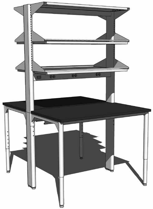 Double-sided Workstation 6" Post Features: Self-supporting workstations Pre-plumbed