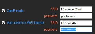 Select the option Auto switch to WiFi internet and fill in the SSID (name of the WiFi network) and the password.