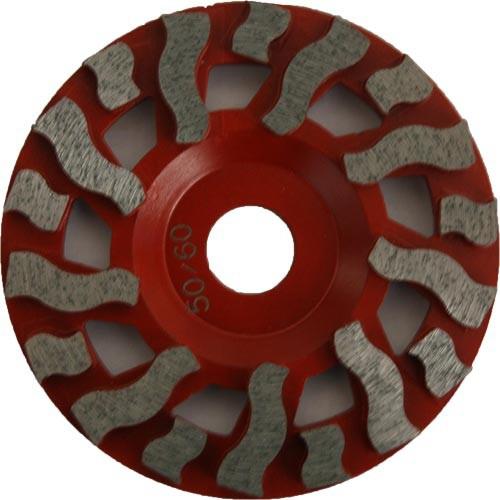 Diamond cup wheels are used for: Concrete cleaning, thin coating removal, edging and concrete removal.