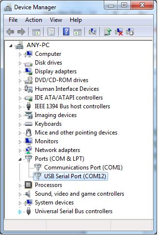 APPENDIX A MS Windows Serial Comm Port Reassignment Issue: MS Windows automatically assigns comm ports to USB serial communications devices in a sequential order.