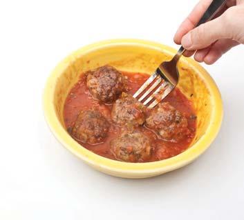 9 Put the meatballs in a bowl. Add ½ cup salsa.