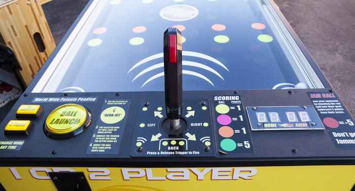 JET-BALL : An Action-Packed Air-Powered Joystick Table Game! Jet-Ball takes arcade games to the next level, combining air jets, joysticks & ping pong balls for a new competitive table game.