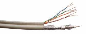 COAXIAL CABLE Ft-4 18awg Solid Bare Copper Conductor Foam Polyethelene Dielectric 100% Aluminum Foil Shield 60% Aluminum Braid Shield PVC Jacket - Black Nom.
