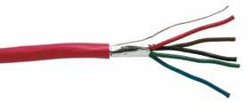 Fire Alarm Cable FT-4 22AWG Multi-Pair Fire Alarm Unshielded CSA FT-4 UL Solid Bare Copper Conductors Twisted Pairs PVC Insulation PVC Jacket - Red -20 C + 105 C Colour Code 5303 3pr 22awg Solid 0.
