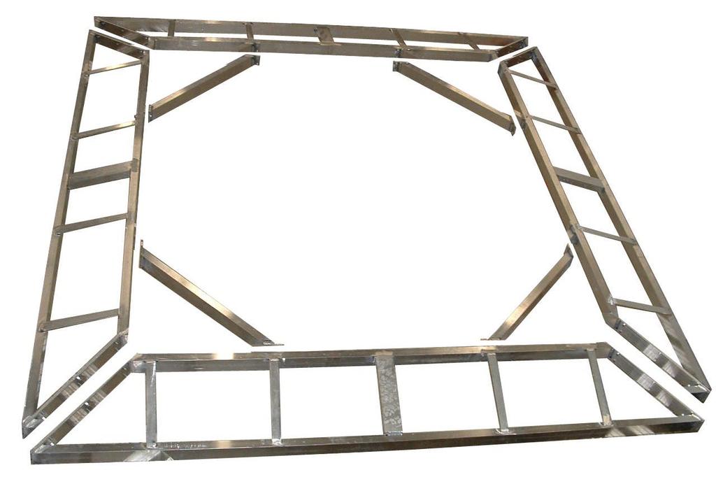 Aluminum Roof Support Structure Assembly There are 4 main support sections (Fig.11) and 4 corner support arms, (Fig.