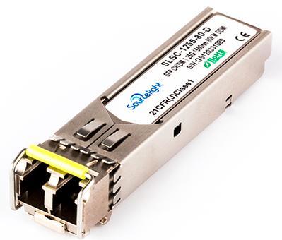 CWDM SFP 1.25G 40KM LC Duplex SLSC-12XX-40-D Overview The SFP transceivers are high performance, cost effective modules supporting data-rate of 1.25Gbps and 40km transmission distance with SMF.