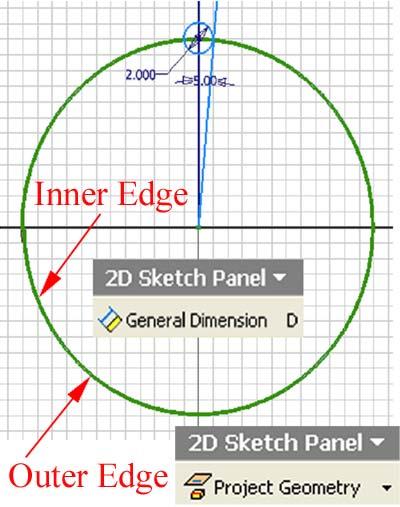 Inventor (10) Module 1G: 1G- 17 Figure 1G-5F: The inclined line appearing to be tangent to