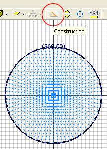 Next, window-selecting all radiating Circular Pattern lines starting from a lower right corner