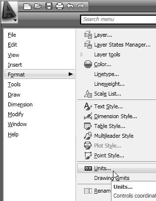 In our example, AutoCAD LT opened the graphics window using the default system units and assigned the drawing name Drawing1.