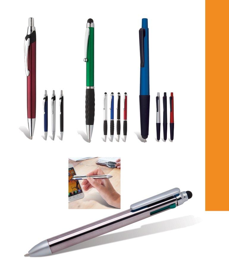 111 Selly AP805958 Metallic finish plastic ballpoint pen with metal clip and chrome button. With blue refill.