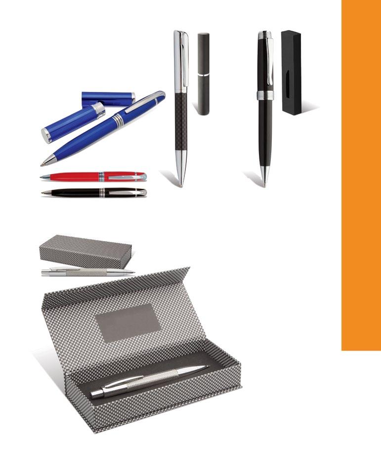 133 Enix AP791072 Metal ballpoint pen in matching colour metal gift box. ø12 135 mm Printing: P2 (2C, 60 6 mm), E1 (60 6 mm) Nürburg AP805976 Metal ballpoint pen with carbon designed barrel.