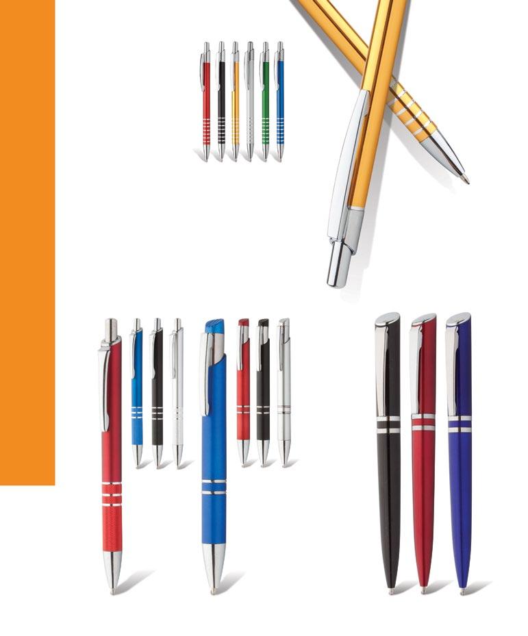 138 COOL writing Vesta AP805960 Aluminium ballpoint pen with rings, with chrome clip and tip. With blue refill.
