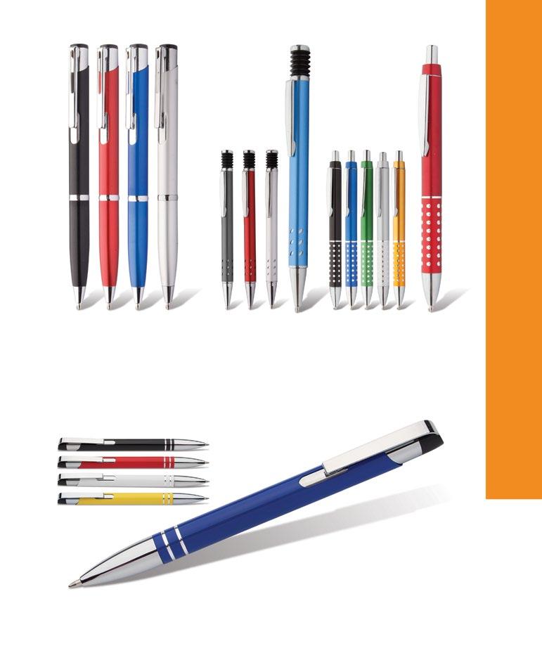 139-77 -21-21 -03-21 Single Ring AP63806 Metal ballpoint pen with coloured body and silver clip and tip. With blue refill.