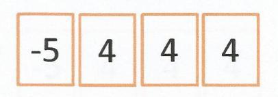 Example 2: Product of a Negative Integer and a Positive Integer a. If all of the 4 s from the playing hand on the right are discarded, how will the score be affected?