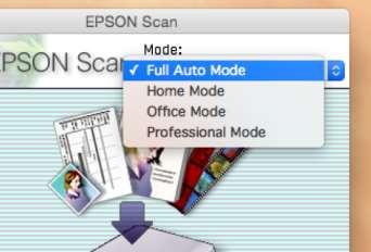 9. At the top right of the EPSON Scan window, if Full Auto Mode is