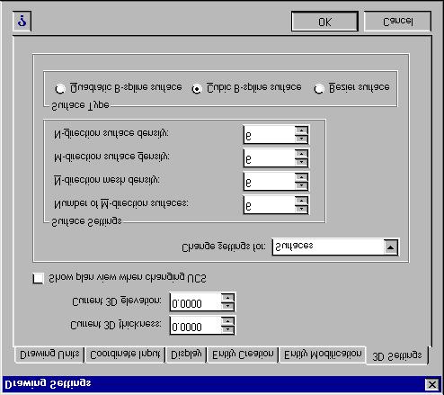 DRAWING IN THREE DIMENSIONS 331 To set the current elevation and thickness using a dialog box 1 Display the Drawing Settings dialog box by doing one of the following: Choose Settings > Drawing