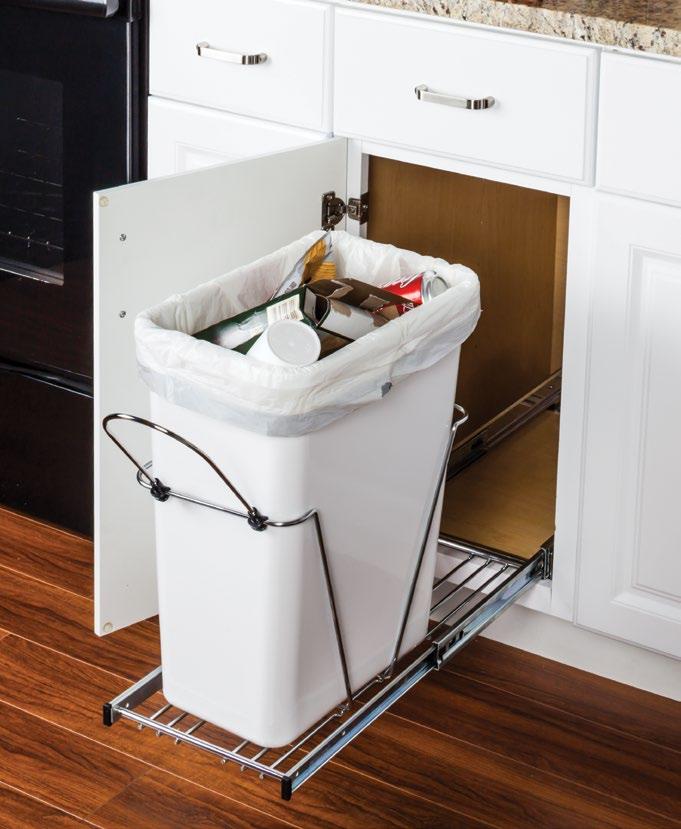 Trash Can Solutions Pullout Trash Can Systems Great for maximizing floor space while minimizing offensive odors 100 lb rated full-extension ballbearing slides eavy-duty wire construction orks with