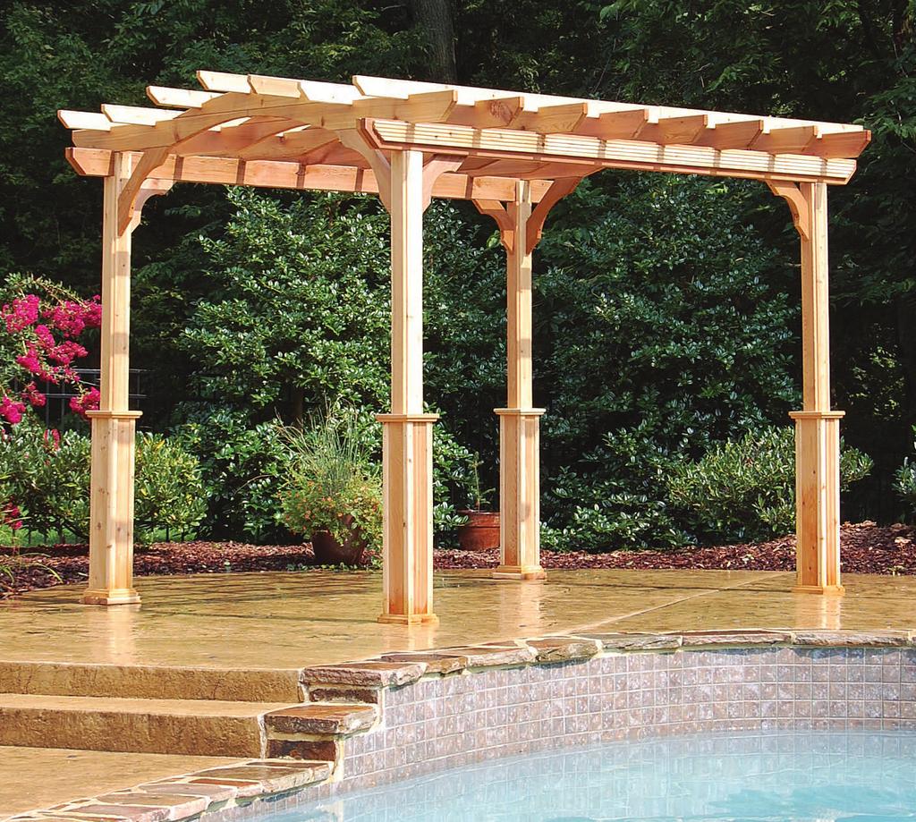 OWNER'S MANUAL PA1012 Pergola WARNING Repair or replace broken parts immediately. Suncast is not responsible for damage caused by weather or misuse. Avoid excess heat from any auxiliary source.