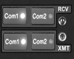 When switching from COM 1 to COM 2 while Com 2 has NOT been selected, Com 1 audio will be switched off. In essence, switching the mic selector will not effect the selection of Com audio.