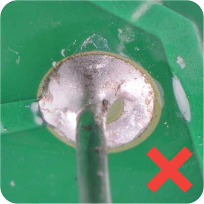 Note that a dry joint does not necessarily mean that it does not have enough solder, but refers to the solder not wetting