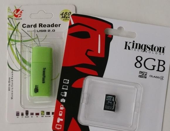 card of 8 Gigabyte or more Cardreader to connect the micro- SD card