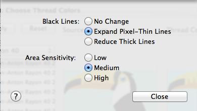 You can double-click any band of thread and select a new Thread Range and color from the drop down menu. You can also select threads using the Colors wheel. 22.