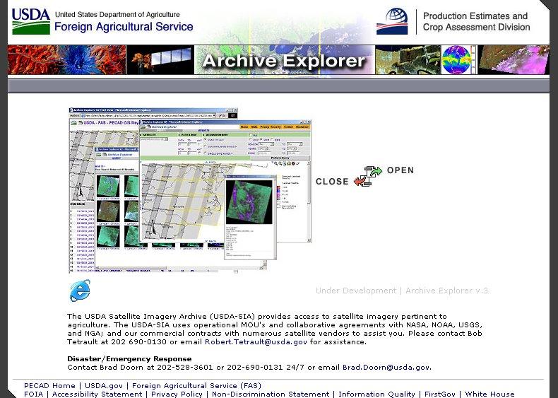 D Archive Explorer can be found at: http://www.pecad.fas.usda.gov/remote.cfm 1.