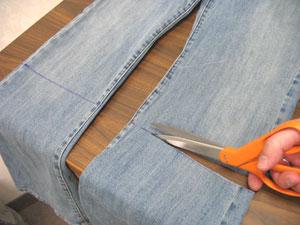 Draw a horizontal line across each pant leg using the marks you just made.