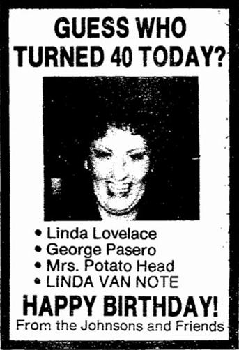 Here s one, printed by the Oregonian (Portland, Oregon) on 6 July 1985, page 14: These kinds of birthday announcements are great fun.