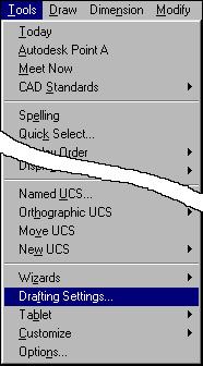 Isometric Drawings 7 Figure A 10 ISOMETRIC AIDS IN THE DRAFTING SETTINGS DIALOG BOX Choosing Drafting Settings from