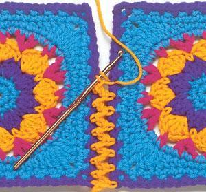 Slip Stitch & Chain Joining blocks or strips with this method gives a pretty lattice-type insert between the joined pieces.