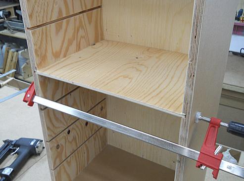 All of my drawers are 4 tall and fit into all of the 4-1/16 high locations. When ready, mill all dadoes and use glue and nails to assemble the casing, ensuring that it s square.