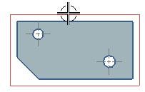 Now if either one of the two holes is repositioned, the hinge line along with the section line symbol and section view update. To create an associative hinge line: 1.