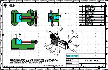 A completed drawing can be plotted directly from NX, or the part containing the drawing can be used directly by manufacturing to fabricate the part.