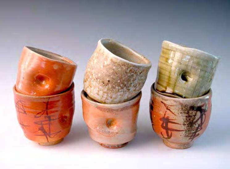14 Contemporary Tableware Japan 15 Hollis Engley, wood-fired thumb-hole tea bowls, Hatchville Pottery, Cape Cod, USA, 2011. Height: 10 cm (4 in.). Photo: Hollis Engley.